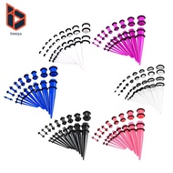 [Blesiya] 18 Pieces Punk Ear Plug  Tapers Kit Stretching Expander Stretchers Gauges 14g-00g
