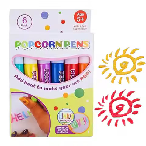 Diy BubblePopcorn Drawing Pens MagicalPuffy Pens 6 Color PuffyBubble 3d Art Pen Creative Markers For