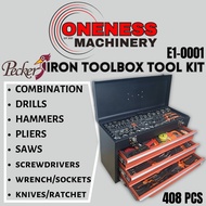 ''PECKER'' 408 PCS IRON TOOLBOX TOOL KIT-E1-0001