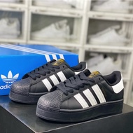 Adidas Originals Superstar Jelly "Black" Low Cut Casual Sneakers Flat Platform Shoes for Women and M