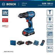 BOSCH PRO Mesin Bor Impact Baterai + Set Mata Bor - Impact Drill Cordless 18V GSB 185-LI | Bor Tanpa