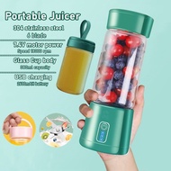 【READY STOCK 】Portable Glass Juicer 6 Blades 380ml Household Blender Mini USB Charging Juicer Electric Ice Breaker Ice Breaker