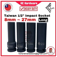 [ SYG ] 1/2" Sq.DR 6PT Long Deep Impact Socket, RA-8mm ~ RA27mm, Air Tools Socket, Automotive socket