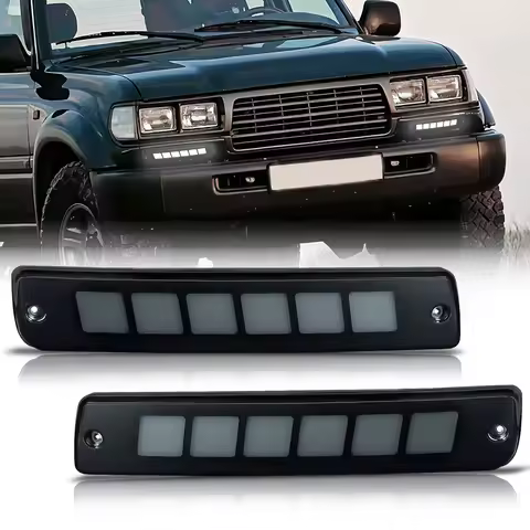 2pcs DRL For Toyota Land Cruiser 80 Series LC80 FJ80 FZJ80 HDJ80 HZJ80 4500 1991-1998 Daytime Runnin