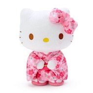 Hello Kitty - 日本Hello Kitty 毛公仔 Hello Kitty 和服毛絨公仔 吉蒂貓 軟毛絨公仔擺設 (Pink) 約20cm 平行進口