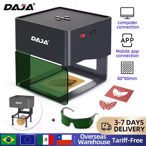DAJA DJ6 Mini Laser Engraver,DIY Woodworking Wood Plastic Laser Engraving Machine Fast Mini Logo Mar