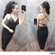 Sexy backless glitter dress