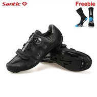 Santic Men Cycling Shoes for Road Cleats Nylon Sole Athletic Racing Team Breathable Bicycle Bike Sneakers