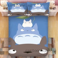 Totoro  Fitted Bedsheet pillowcase 3D printed Bed set Single/Super single/queen/king beddings korean cotton