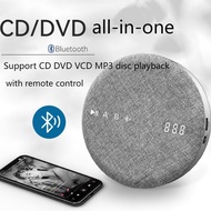 Portable Bluetooth CD Player DVD VCD MP3 Hifi With Speaker Walkman USB Vintage Music With Remote Control Stereo Home Study