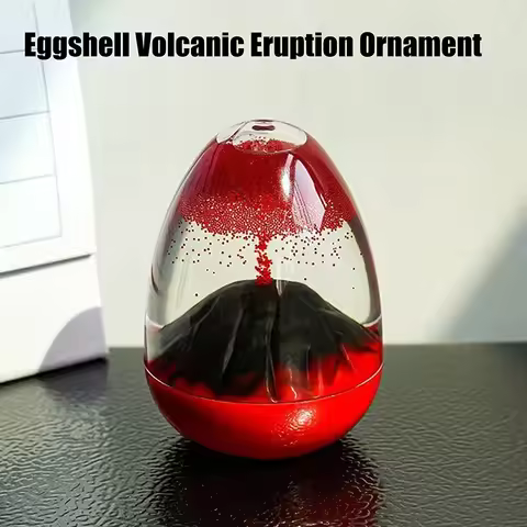 NEW Volcanic Sand Hourglass Timer Liquid Motion Decor with Simulated Eruption Unique Desk Clock & Co