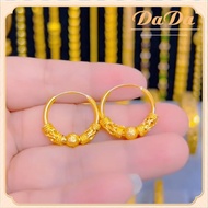 100% ของแท้ 18k อิตาลีแท้ทองพระพุทธรูปต่างหูลูกปัดเครื่องประดับงานแต่งงานของผู้หญิง ทอง แท้ หลุด จำน