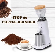 ITOP itop40 Titanium Burr Electric Coffee Grinder with Blow Hopper Cylindrical Aluminum Alloy Fusela