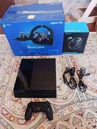 PS4主機（CUH-1000）+羅技G29方向盤及換檔器套裝 - 已測試，功能正常 - 即時暢玩賽車遊戲