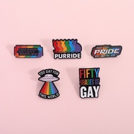 LGBT Rainbow Text GAY Enamel Brooch Creative Personalized Cat UFO Metal Pin Backpack Clothing Access