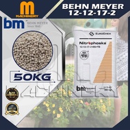 M.Machinery Fertilizer Nitrophoska Blue BEHN MEYER 12-12-17-2 (50KG) Baja Buah Cap Singa Kuda 50KG