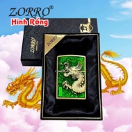 BẬT LỬA ZIPPO ZORRO HÌNH RỒNG PHỦ BÓNG DẬP NỔI 6 MẶT (FULLBOX) - (XÀI XĂNG)
