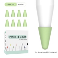 ⚡ พร้อมส่ง ⚡ 8pcs/set เคล็ดลับการเปลี่ยนเคล็ดลับดินสอซิลิโคน สำหรับ Apple Pencil 1/2 Tips ฝาครอบป้องกัน แอปเปิ้ลดินสอ ไส้ดินสอรุ่นที่ 1 และ 2 เคสปากกาสไตลัสทัชสกรีน ปลอกหุ้มปลายดินสอปลอกกันลื่นแบบเงียบ