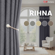 IP CURTAIN RIHNA Langsir 95% Blackout 3D Ambos Hit Press Bercorak Raedy Made Siap Jahit UV Protect