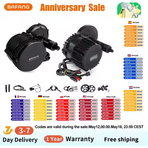 Bafang BBSHD 1000W 48V 68mm Mid Drive Motor Electric Bike Conversion Kit 1000W Bicycle Motor Brushle