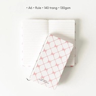 Sổ kẻ ngang A6 CRABIT Ribbon Nơ Hồng Nhỏ 130gsm ruột kẻ ngang không lề take note aesthetic coquette