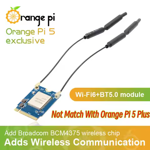 WiFi Module for Orange Pi 5 Board Orangepi 5 Wi-Fi6+BT5.0 Module, Not Suitable for Orange Pi 5 Plus 