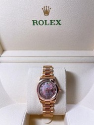 ROLEX  Lady Datejust 179175 永恆 18K 玫瑰金 紫貝母面 總統 元首 錶帶 羅馬數字 蠔式 2022錶