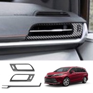 【ACT】-Carbon Fiber Car Central Control Air Vent Frame Panel Cover Trim for Sienna 2021 Interior Decoration