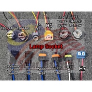 Soket lampu lampu kereta H7 H4 H11 9005HB3 / 4 seramik tahan suhu tinggi dan dekat tempat pemegang l