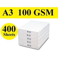 A3 100gsm Copier Paper 400's / Ream*SUITABLE FOR LAWYER OFFICE DOCUMENTS/GOVERNMENT DOCUMENTS