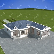 A994 One-Layer L-Shaped 7-Shaped European-Style Influencer Country Villa Design Drawing Country Own 