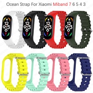 Ocean Silicone strap for Xiaomi Miband 7 6 5 mi band 4 3 Sport Band Bracelet