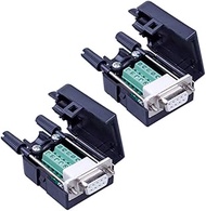 2PCS DB9 Solderless RS232 D-SUB Serial to 9-pin Port Terminal Male Adapter Connector Breakout Board 