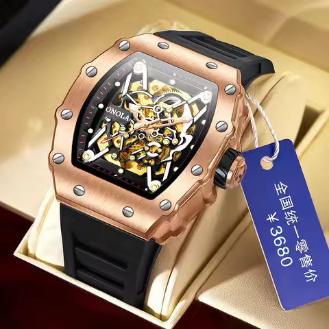 Luxury Watch Men Brand ONOLA Automatic Mechanical Men's Watch Waterproof Gold Wristwatch