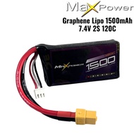 Maxpower Graphene Lipo 7.4V 1500mAh 120C 2S Lipo Battery with XT60 Plug MP1512-2G