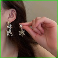 Christmas Snowflake deer earrings winter earrings ear stud
