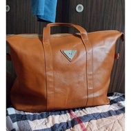 Renoma French genuine leather travel tote bag for men and women, size 58x37x19