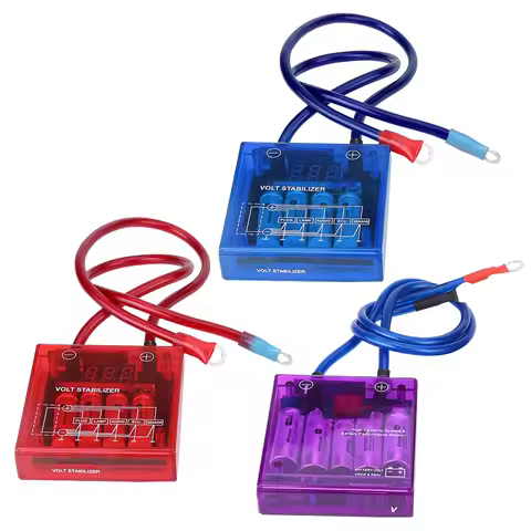Universal Fuel Saver Voltage Stabilizer Regulator Kit W/ 3 Earth Ground Cables for Car Truck