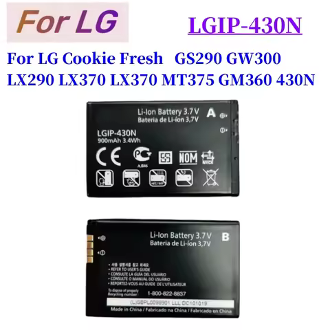 LGIP-430N Battery For LG GS290 Cookie Fresh GW300 GM360 T300 Cookie Lite T310 T310i T320 Cookie 3G L