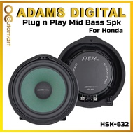 Adams Digital Honda Plug n Play Mid Bass Speaker Spiker untuk Kereta Honda City Civic CRV
