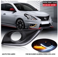 Nissan Sunny / Almera 2014 2015 2pcs / set Cover Lampu Kabut / DRL LED