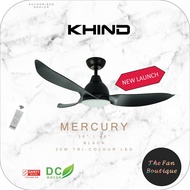 KHIND Mercury 36-Inch / 46-Inch DC Motor Ceiling Fan with 20w Tri-colour LED Light and Remote Control