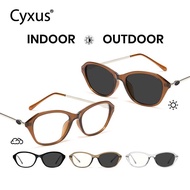 Cyxus Photochromic Lens (Grey Colour)  Anti - Blue Light  Glasses UV400  Square Frame Unisex 8257
