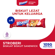 [Paket isi 4] Biskuat Sandwich dengan Krim rasa Vanilla 105gr