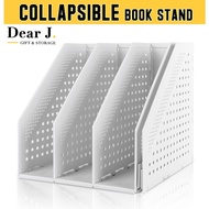 (SG Seller) Collapsible Book Stand File Shelf 3 Slot/ 4 Slot bookend [Dear J]
