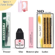 10/20/30D 60Pcs Human Hair Eyelash Extension Set Natural long 3D DIY False Eyelashes