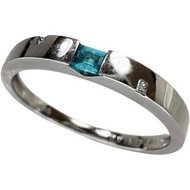 二手女戒指，13號，鑲嵌0.075克拉帕拉伊巴碧璽和0.01克拉鑽石，鉑金（Pt900）戒托，重3.2克。