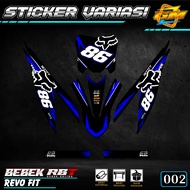 NEWEST RBT Motor REVO FIT STICKER + Motorcycle Trail Number Plate Rbt Bebek Motif F0X R4C1NG 002