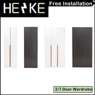 2/3 Door Wardrobe Cabinet White Black Wardrobe for Bedroom Wood Tall Wardrobes