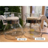 出口品質/經典復刻日本kono名門咖啡分享壺 木柄手沖壺 玻璃茶壺